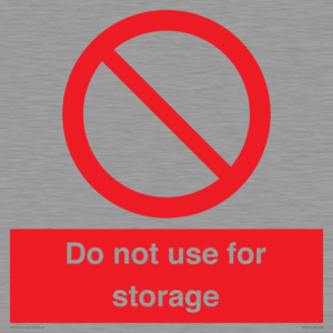Do not use for storage